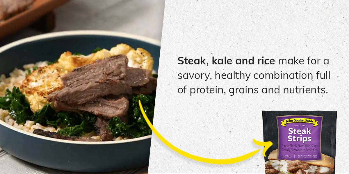 Steak, Kale and Rice Box
